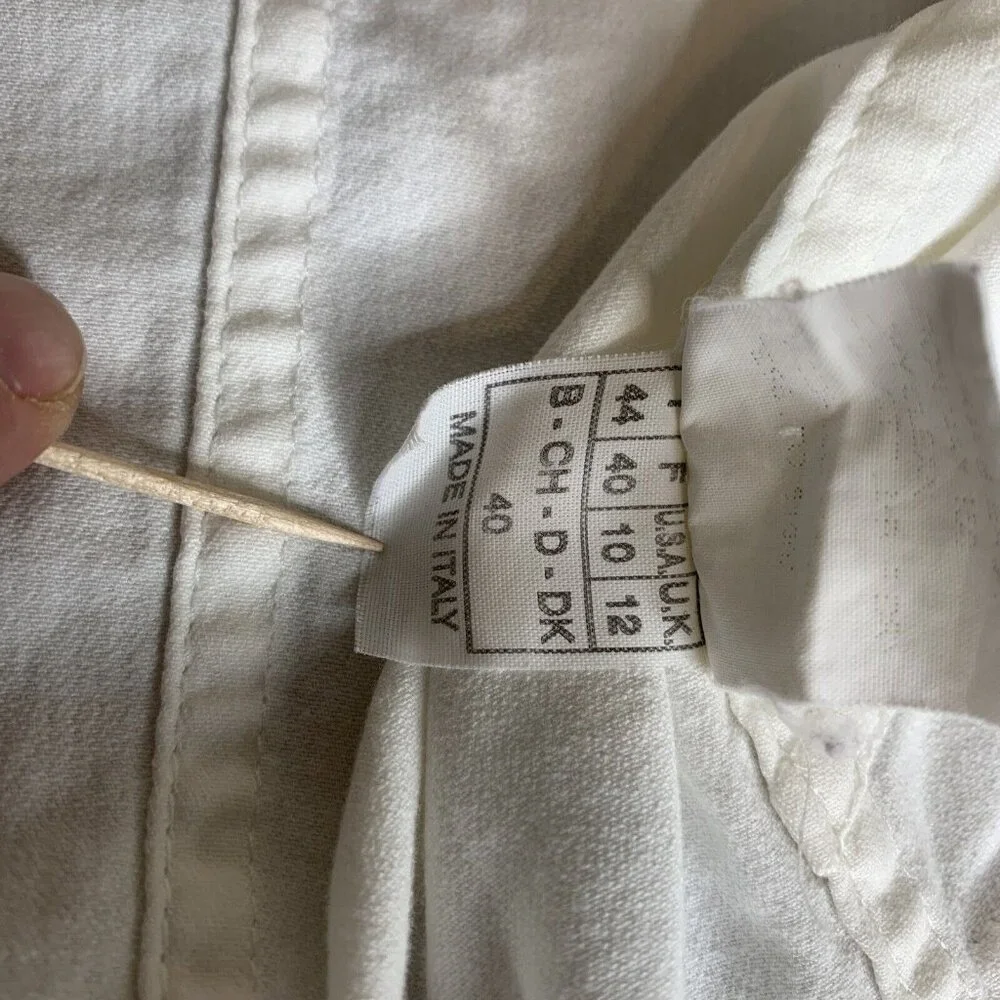 Emilio Pucci Firenze Jacket Womans Size 10 White Denim Stretch Made in Italy - Picture 13 of 15